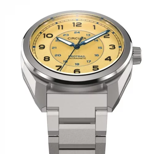 Herrenuhr aus Silber Circula Watches mit Stahlband ProTrail - Sand 40MM Automatic