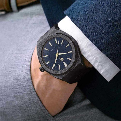 Černé pánské hodinky Paul Rich s ocelovým páskem Frosted Star Dust - Black 42MM