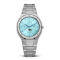Zilverkleurig herenhorloge van Valuchi Watches met stalen band Lunar Calendar - Silver Ice Blue 40MM