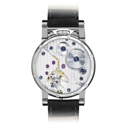 Stříbrné pánské hodinky Epos s koženým páskem Sophistiquee 3383.618.20.65.25 41MM Automatic