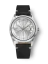 Zilverkleurig herenhorloge van Nivada Grenchen met leren riem Antarctic Spider 32023A09 38MM Automatic