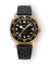 Goudkleurige herenhorloges van Nivada Grenchen met leren band Pacman Depthmaster Bronze 14123A10 Black Racing Leather 39MM Automatic