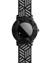 Men's black Eone watch with leather strap Apex Salas Element Black - Medium 40MM