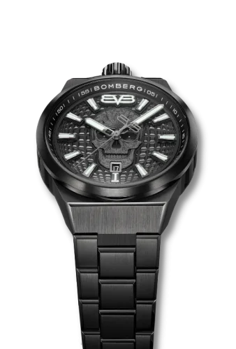 Men's black Bomberg Watch with steel strap METROPOLIS MEXICO CITY 43MM Automatic