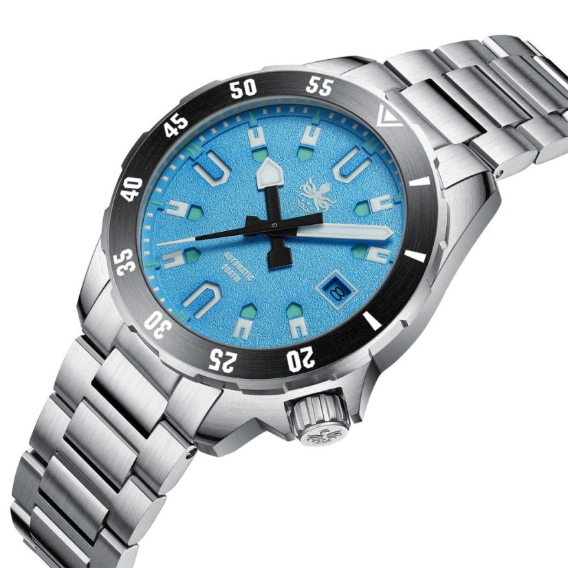 Men's silver Phoibos watch with steel strap Apollo PY056B - Automatic 39MM