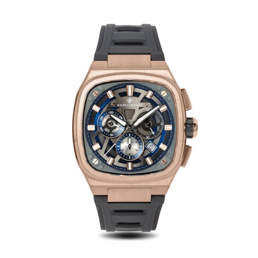 Men's gold Ralph Christian watch with a rubber band The Legacy Chrono - Graphite Eclipse 42,5MM