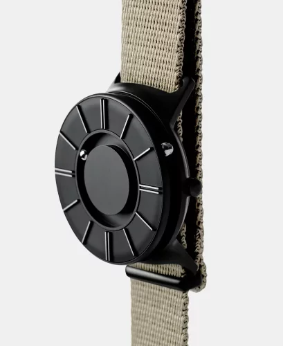 Strieborné pánske hodinky Eone s nylonovým opaskom Bradley Apex Beige - Silver 40MM
