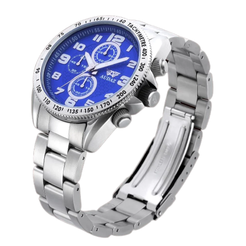 Zilverkleurig herenhorloge van Audaz Watches met stalen band Sports Sprinter ADZ-2025-02 - 45MM
