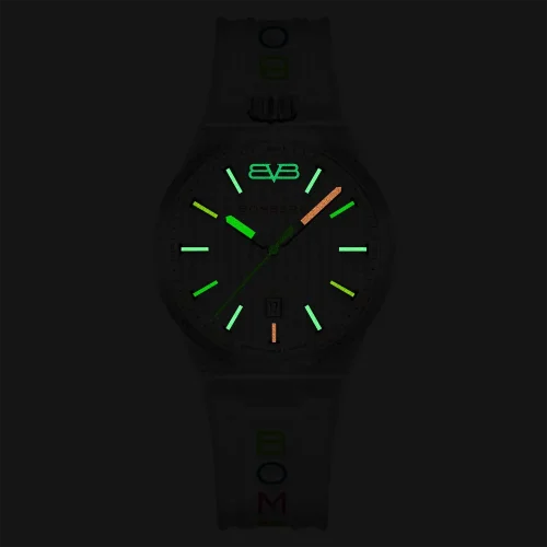 Relógio Bomberg Watches prata para homens com elástico CHROMA BLANCHE 43MM Automatic