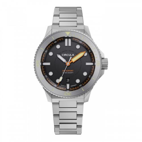 Montre Circula Watches pour homme de couleur argent avec bracelet en acier DiveSport Titan - Black / Hardened Titanium 42MM Automatic