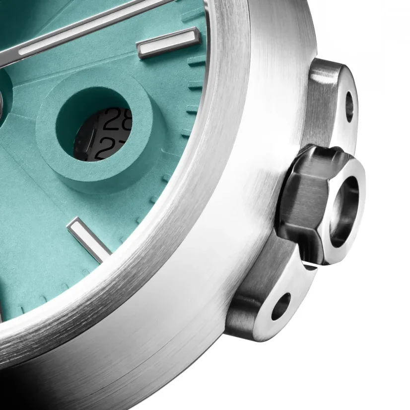 Reloj 22Designstudio Watches plata de caballero con correa de acero Concrete Sport Green 45MM Automati