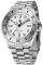 Męski srebrny zegarek NTH Watches ze stalowym paskiem Barracuda No Date - Polar White Automatic 40MM
