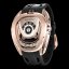 Zlaté pánske hodinky Tsar Bomba Watch s gumovým pásikom TB8213 - Gold / Black Automatic 44MM