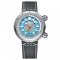 Zilverkleurig herenhorloge Phoibos Watches met leren band Vortex Anti-Magnetic PY042D - Blue Automatic 43.5MM