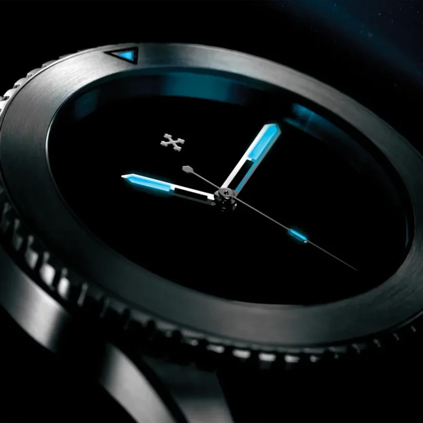 Stříbrné pánské hodinky Venezianico s nylonovým páskem Nereide Ultrablack 3921510 42MM Automatic