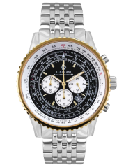 Miesten hopeinen Louis XVI -kello teräshihnalla Artagan 3420 - Silver Black 47.5MM
