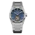 Stříbrné pánské hodinky Aisiondesign Watches s ocelovým páskem Tourbillon Hexagonal Pyramid Seamless Dial - Blue 41MM
