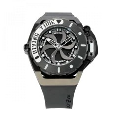 Men's Mazzucato black watch with rubber strap RIM Scuba Black - 48MM Automatic