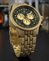 Men's gold Louis XVI watch with steel strap Frosted Aramis 2.0 With Diamonds - 3601 Gold 43MM