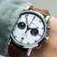 Miesten hopeinen Henryarcher Watches - kello nahkarannekkeella Kvantum - Vektor Windsor Tan 41MM