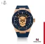 Men's gold Nsquare Watch with leather strap The Magician Gold / Blue 46MM Automatic
