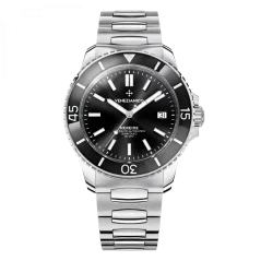 Stříbrné pánské hodinky Venezianico s ocelovým páskem Nereide 3321504C Black 42MM Automatic