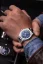 Montre Nivada Grenchen pour homme de couleur argent avec bracelet en caoutchouc F77 Blue No Date 68001A77 37MM Automatic