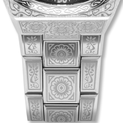 Zilveren herenhorloge van Bomberg Watches met stalen riem CLASSIC NOIRE 43MM Automatic