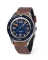 Strieborné pánske hodinky Undone Watches s koženým pásikom Basecamp Classic Blue 40MM Automatic