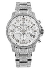 Relógio Louis XVI de prata para homem com pulseira de aço Palais Royale With Diamond 1845 - Silver 43MM