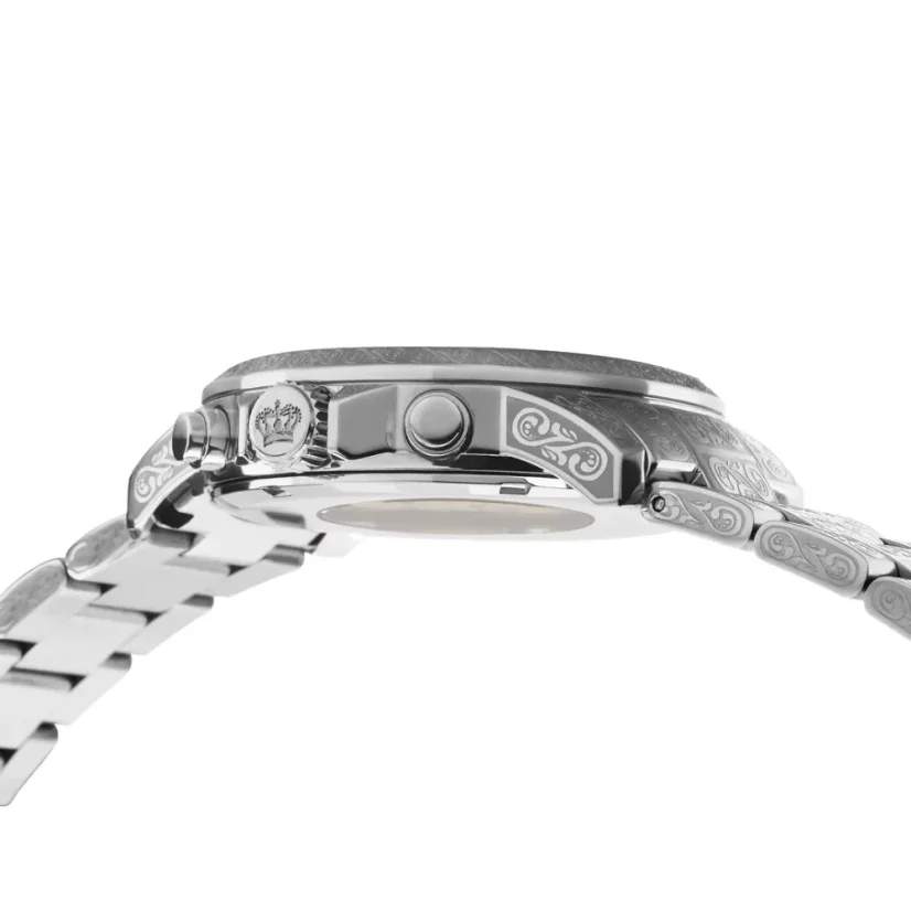 Relógio Louis XVI de prata para homem com pulseira de aço Palais Royale 1088 - Silver 43MM