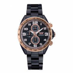 Miesten musta Audaz Watches -kello teräshihnalla Sprinter ADZ-2025-04 - 45MM