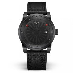 Men's black Zinvo Watches watch with genuine leather belt Blade Phantom - Black 44MM