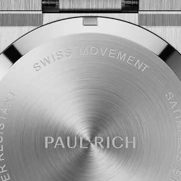 Men's silver Paul Rich watch with steel strap Frosted Star Dust II Oasis - Pasha's Ruby Silver 43MM