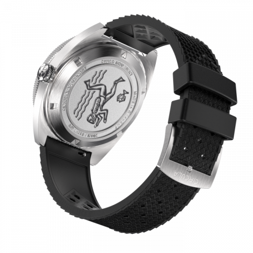 Herrenuhr aus Silber Circula Watches mit Gummiband AquaSport II - Grey 40MM Automatic