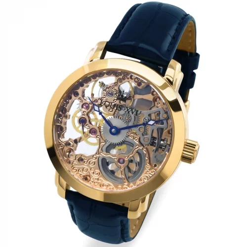 Zlaté pánske hodinky Louis XVI s koženým opaskom Versailles 650 - Gold 43MM Automatic