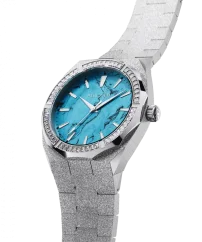 Montre Paul Rich pour homme en argent avec bracelet en acier Frosted Star Dust Azure Dream - Silver 45MM