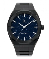 Černé pánské hodinky Paul Rich s ocelovým páskem Cosmic - Black 45MM