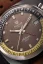 Men's silver Nivada Grenchen watch with leather strap Antarctic GMT - Tropical 32061A17 36MM Automatic