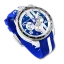 Silberne Herrenuhr Bomberg Watches mit Gummiband RACING 4.1 Blue 45MM