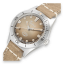 Miesten hopeinen Squale - kello nahkarannekkeella Super-Squale Sunray Brown Leather - Silver 38MM Automatic