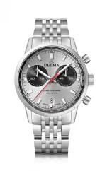 Herrenuhr aus Silber Delma Watches mit Stahlband Continental Silver 42MM