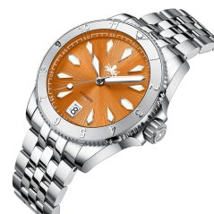 Men's silver Phoibos watch with steel strap Voyager PY026G - Automatic 39MM