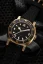 Men's gold Nivada Grenchen watch with rubber strap Pacman Depthmaster Bronze 14123A01 Black Rubber Tropic 39MM Automatic
