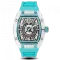 Ασημένιο ανδρικό ρολόι Ralph Christian με ατσάλινο λουράκι The Ghost - Aqua Blue Automatic 43MM