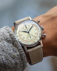 Relógio Undone Watches prata para homem com pulseira de couro Vintage Killy 40MM