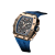 Zlaté pánské hodinky Tsar Bomba Watch s gumovým páskem TB8204Q - Gold / Blue 43,5MM