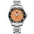 Stříbrné pánské hodinky Phoibos Watches s ocelovým páskem Leviathan 200M - PY050G Orange Automatic 40MM