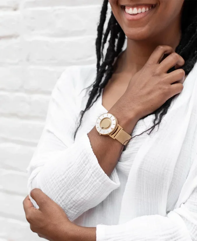 Gold Eone watch with steel strap Bradley Mesh - Gold 40MM