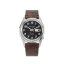 Reloj Praesidus Plata para hombre con correa de cuero Rec Spec - White Popcorn Brown Leather 38MM Automatic